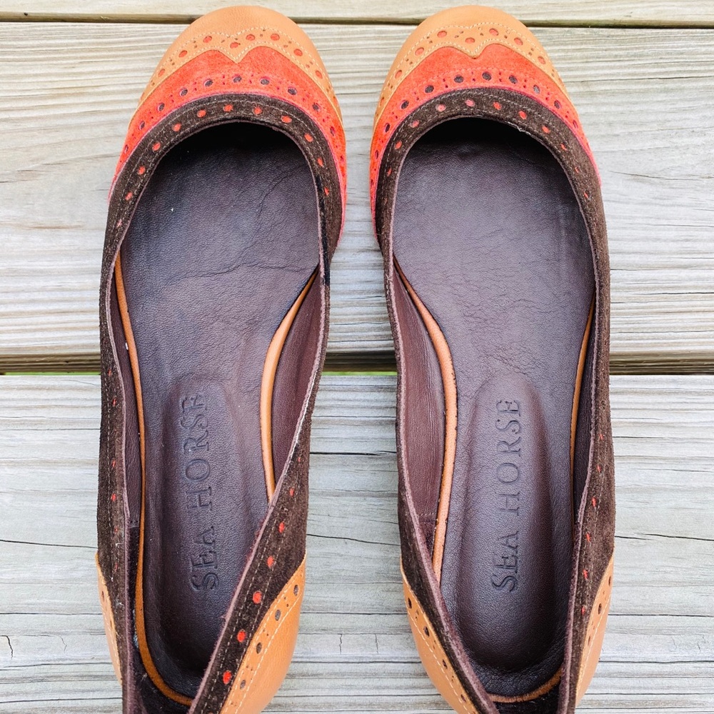 Orange and gold flats